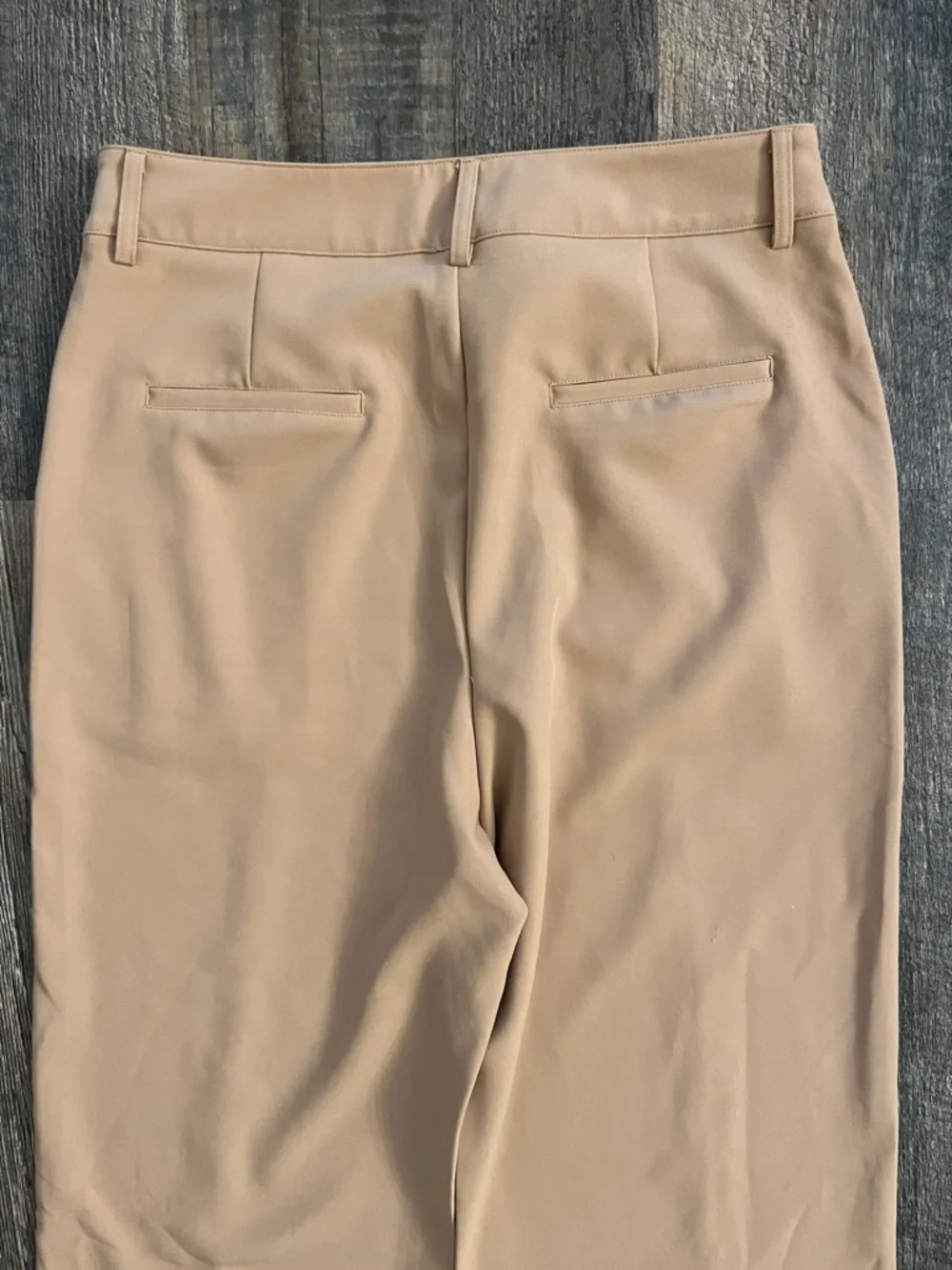 Tailored High-Rise Wide Leg Pants in Light Tan - Picture 8 of 10